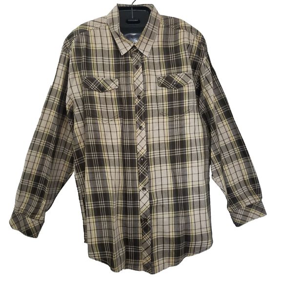 Method Button Down Shirt Mens Size XXL Tan Plaid - Picture 1 of 16